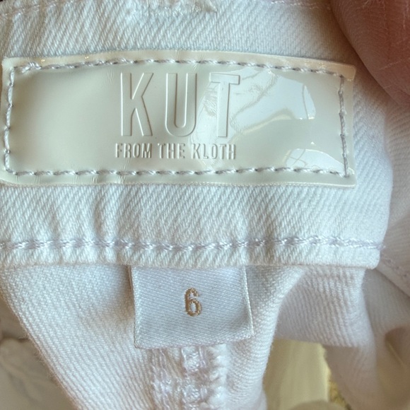 Kut From The Kloth Hailey High Rise White Denim Bermuda Shorts Size 6 - Picture 4 of 14